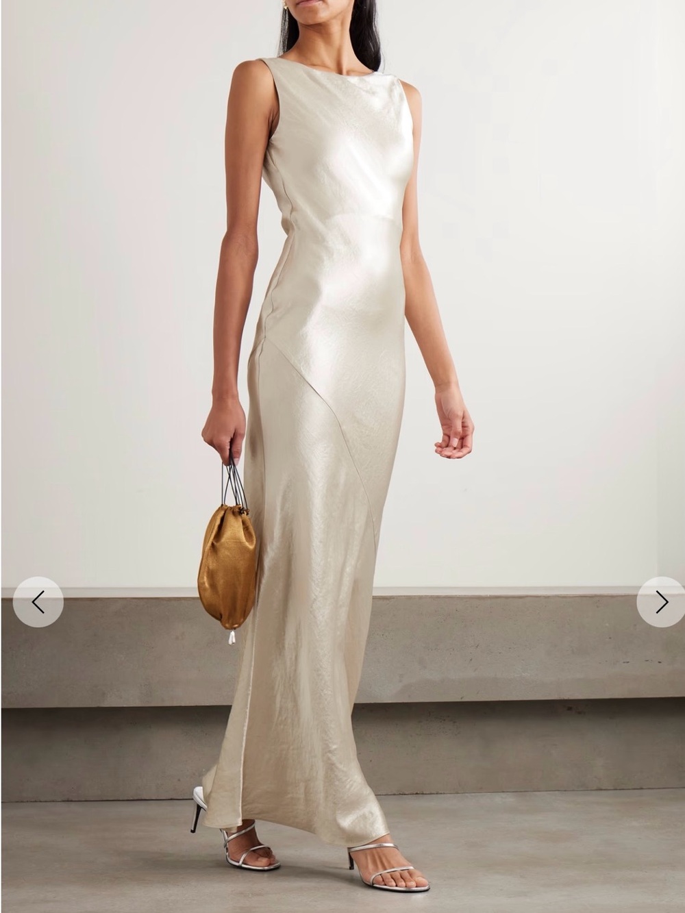 ABADIA draped hammered-satin gown